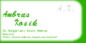 ambrus kosik business card